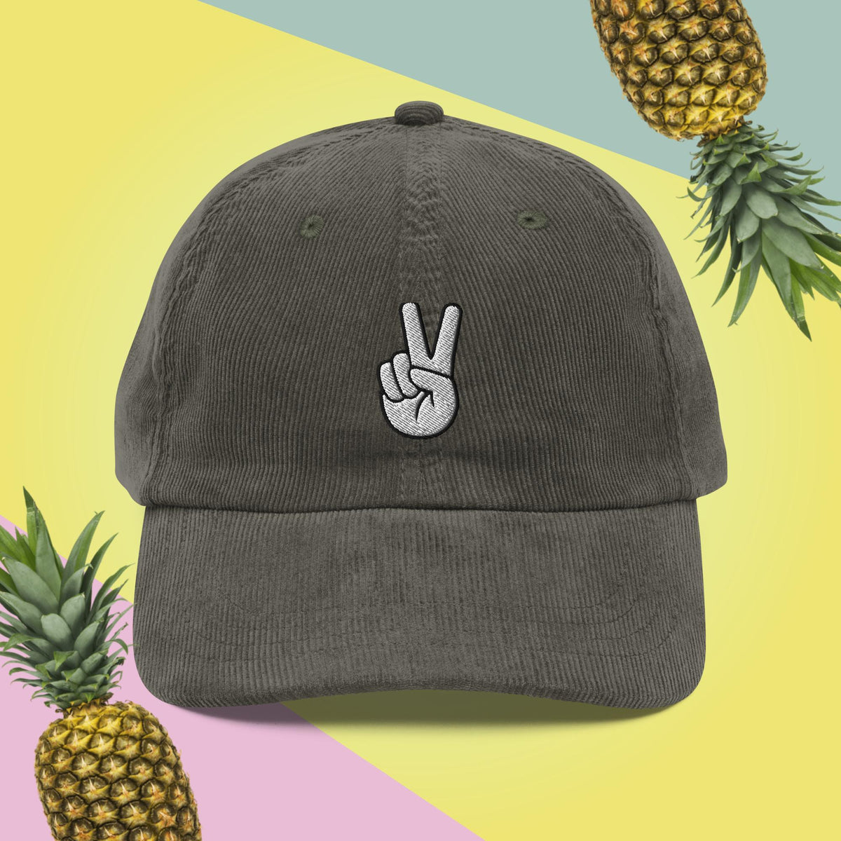 Vintage IXCHEL Corduroy Peace Hat Peace Sign Corduroy Cap | Peace Symbol Gift | Trendy Vintage  main image 3